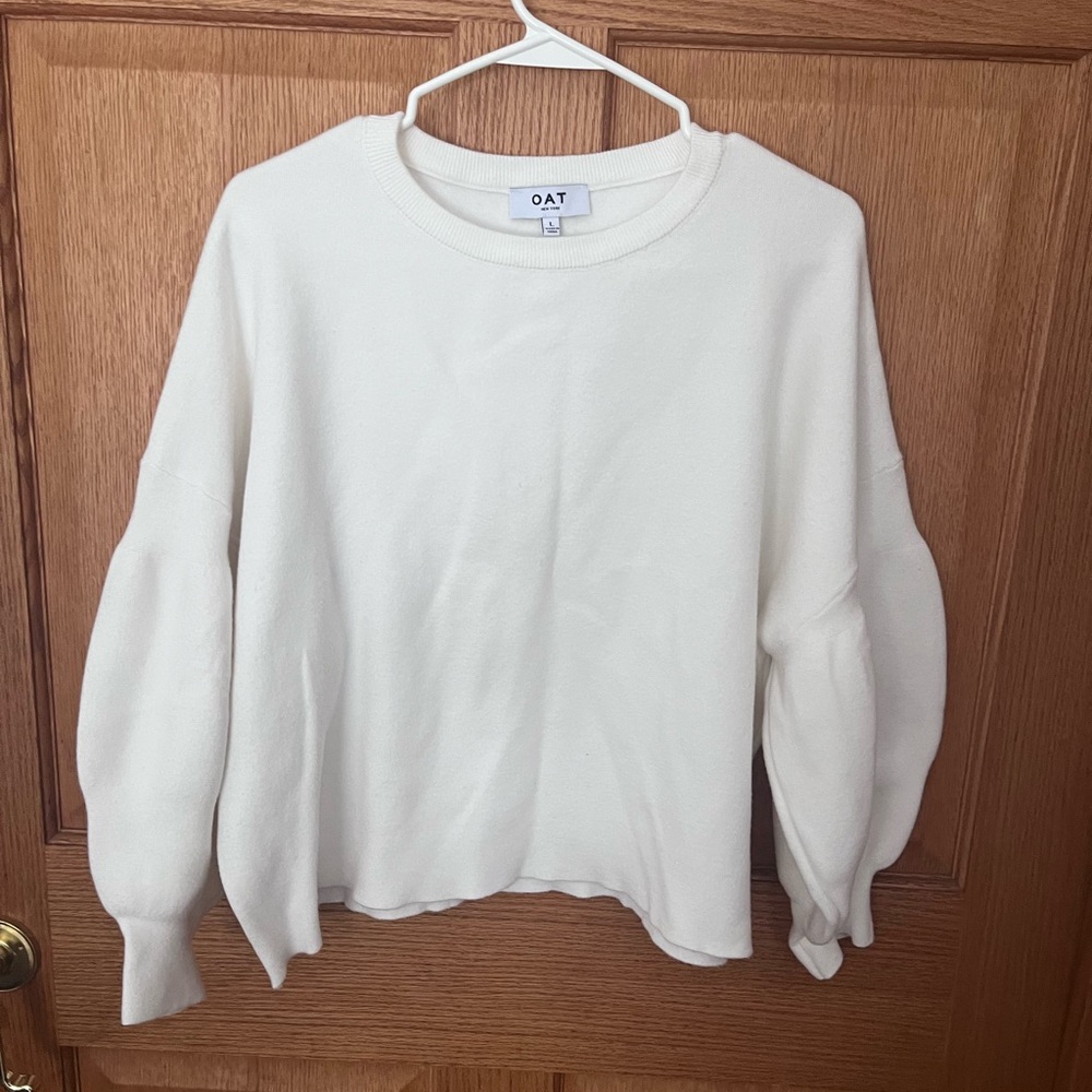 OAT balloon sleeved white Sweater